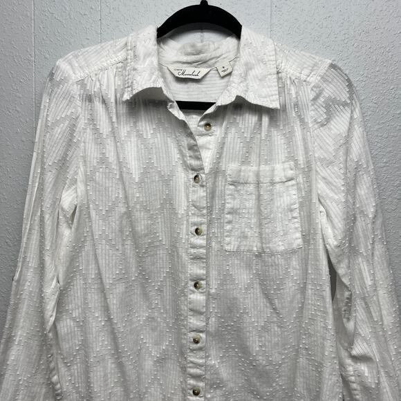 Caffe Marrahkesh Shirt Womens Small Cotton Oversized Relaxed Boho Beachy Western - Picture 3 of 15